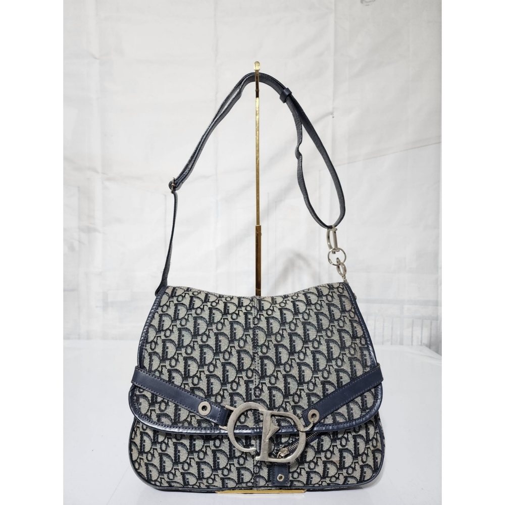 CHRISTIAN DIOR Monogram Flap Messenger Navy Blue - Picture 7 of 16